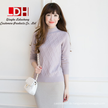 2017 neue maßgeschneiderte weiche echten halben kragen diamant pure cashmere pullover kaschmir-pullover für frauen